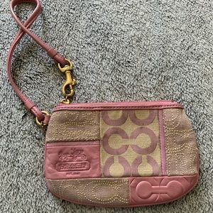 Pink Coach Wristlet